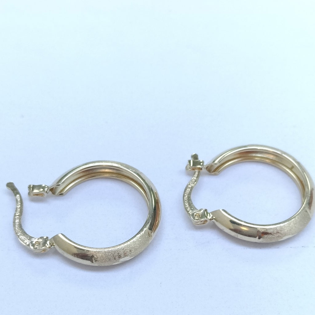 ARETES TEJIDO ARRACADA SATINADA 14K 2.6 GR (NUEVO)