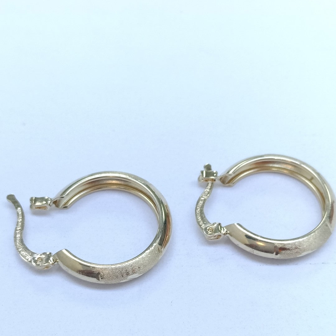 ARETES TEJIDO ARRACADA SATINADA 14K 2.6 GR (NUEVO)