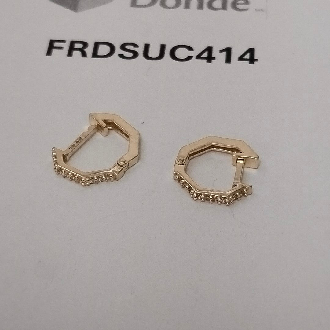ARETES HUGGIES C CIRCONIAS 14K 1.7 GR (NUEVO)