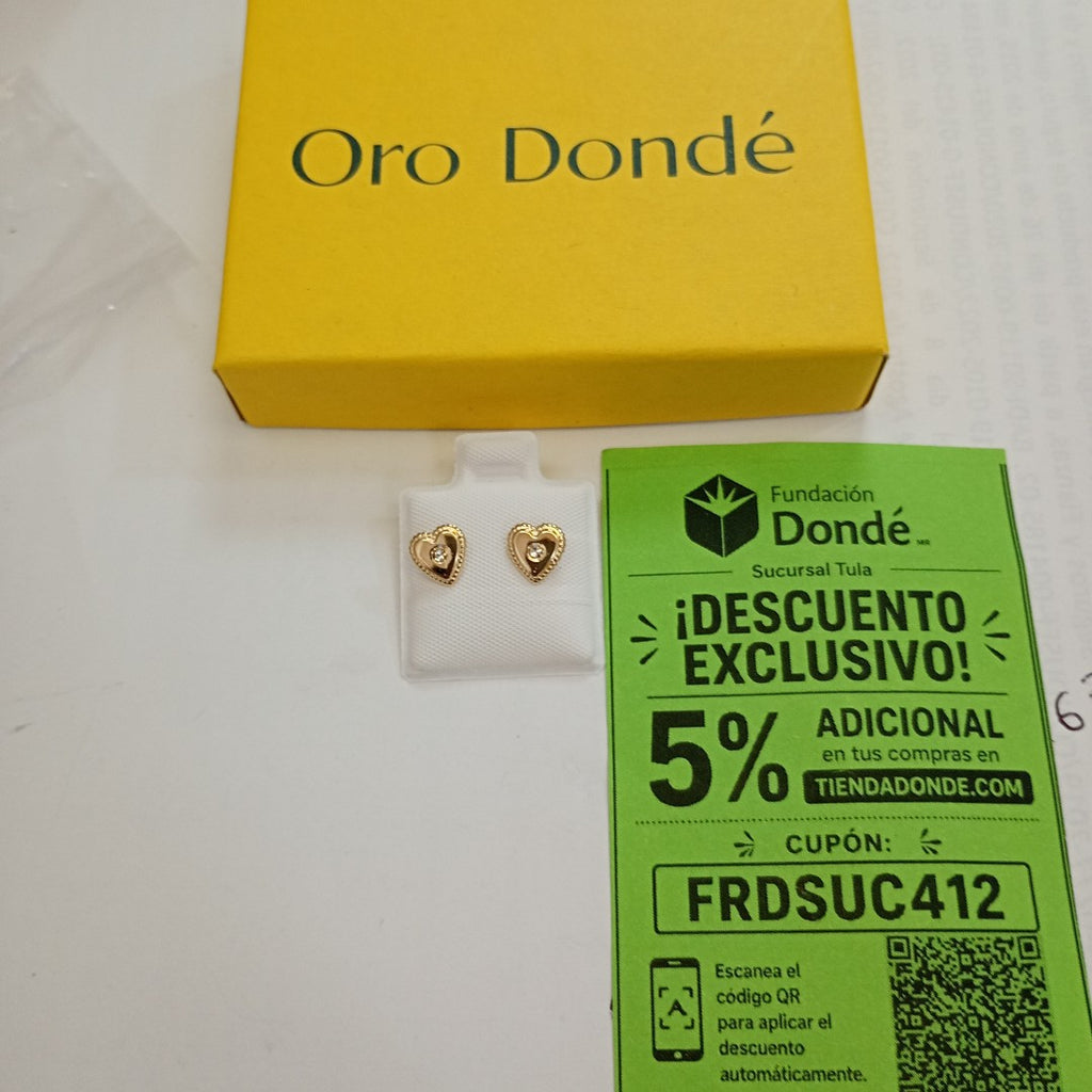 BROQUELES BROQUEL FIG CORAZON C CIRCONIA 14K 0.2614 GR (NUEVO)