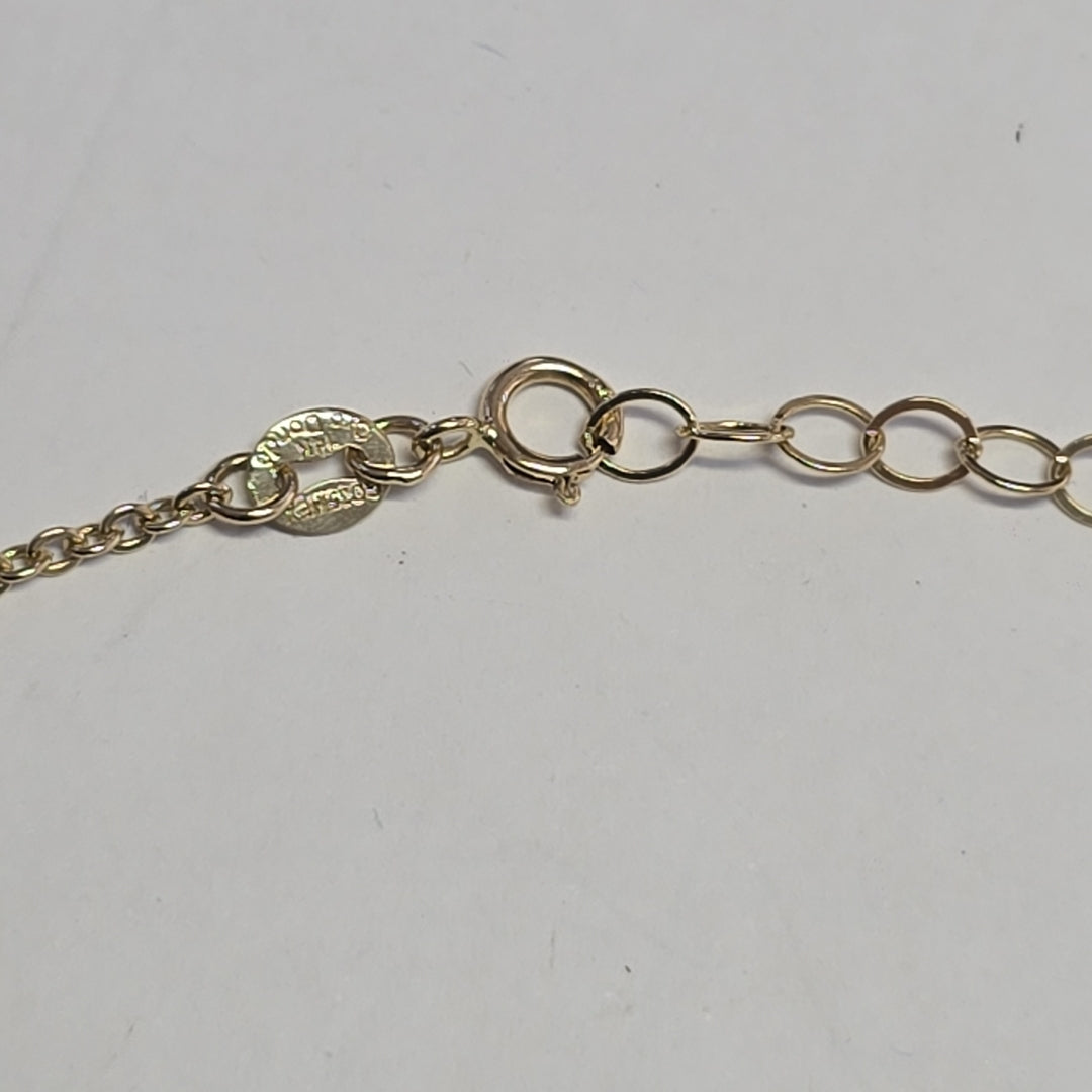PULSERA ESPECIAL CON CORAZONES CONBINADOS 14K 18 CM 1.6 GR (NUEVO)