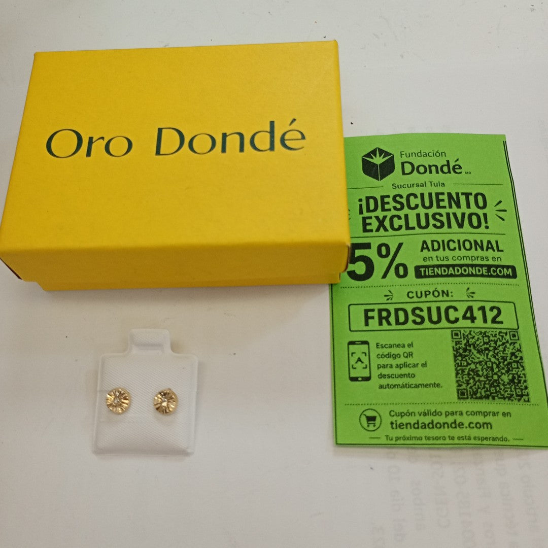 BROQUELES BROQUEL FIG BOTON C CIRCONIA 14K 0.2916 GR (NUEVO)