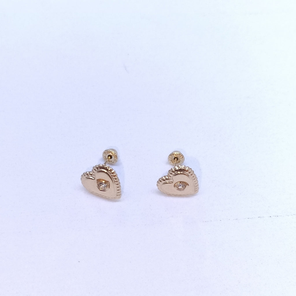 BROQUELES BROQUEL FIG CORAZON C CIRCONIA 14K 0.2614 GR (NUEVO)