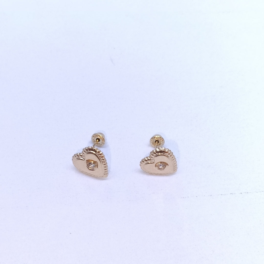 BROQUELES BROQUEL FIG CORAZON C CIRCONIA 14K 0.2614 GR (NUEVO)