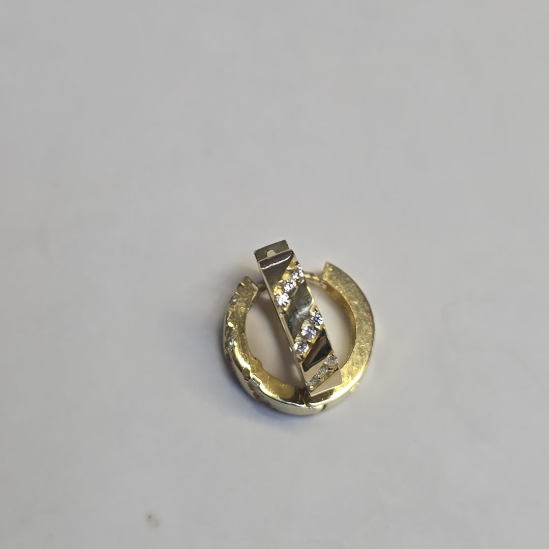 ARETES HUGGIES CON CIRCONIAS 14K 2.2 GR (NUEVO)
