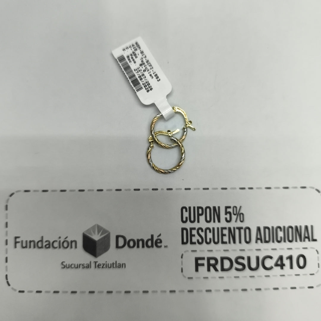 ARETES ARRACADAS COMBINADAS 14K 2.1 GR (NUEVO)