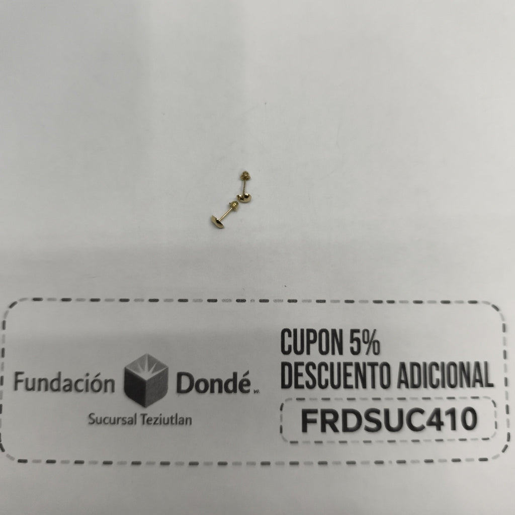 BROQUELES BROQUEL FIG CORAZON LISO 14K 0.1987 GR (NUEVO)
