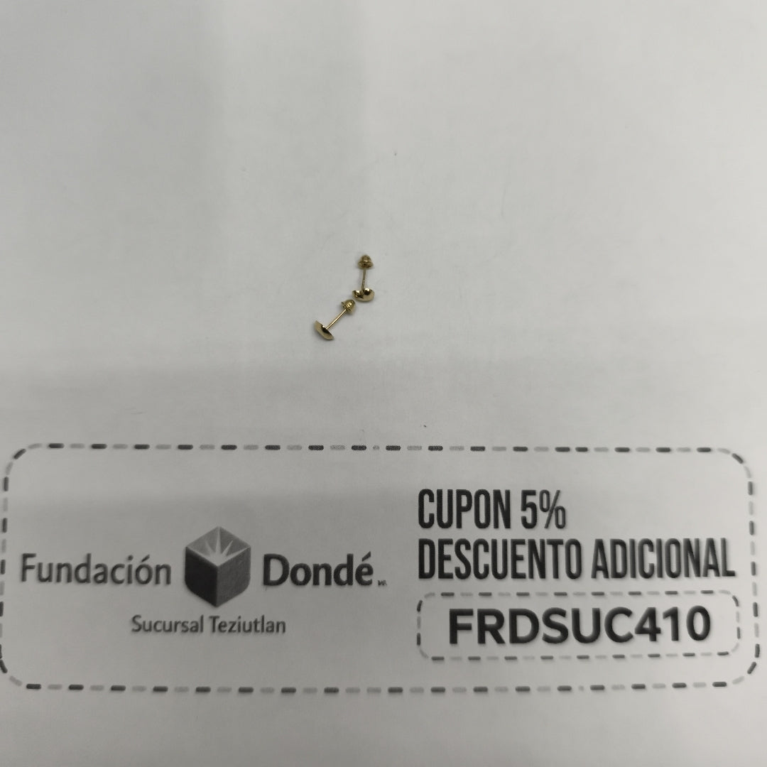 BROQUELES BROQUEL FIG CORAZON LISO 14K 0.1987 GR (NUEVO)