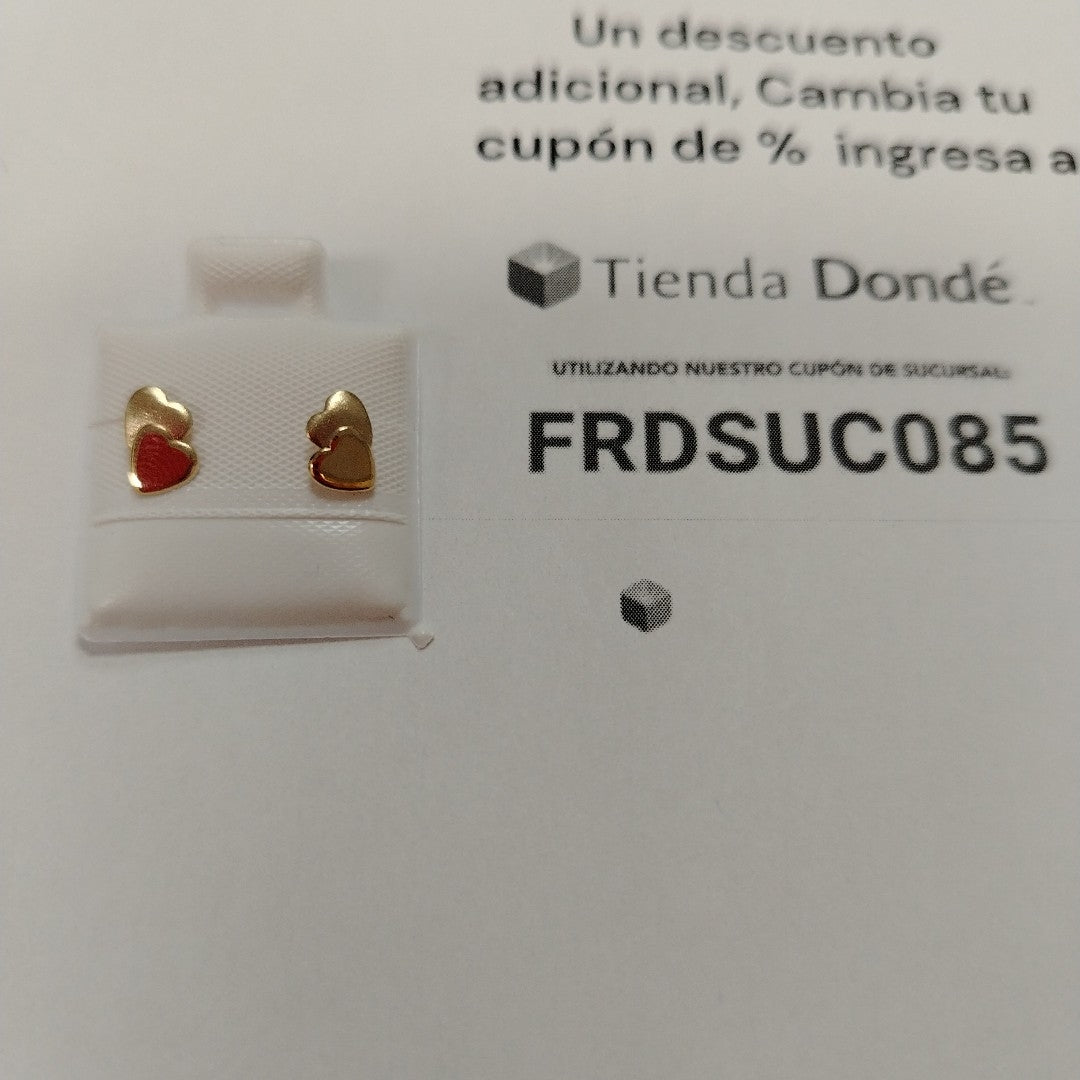 BROQUELES BROQUEL CORAZON DOBLE 14K 0.2171 GR (NUEVO)