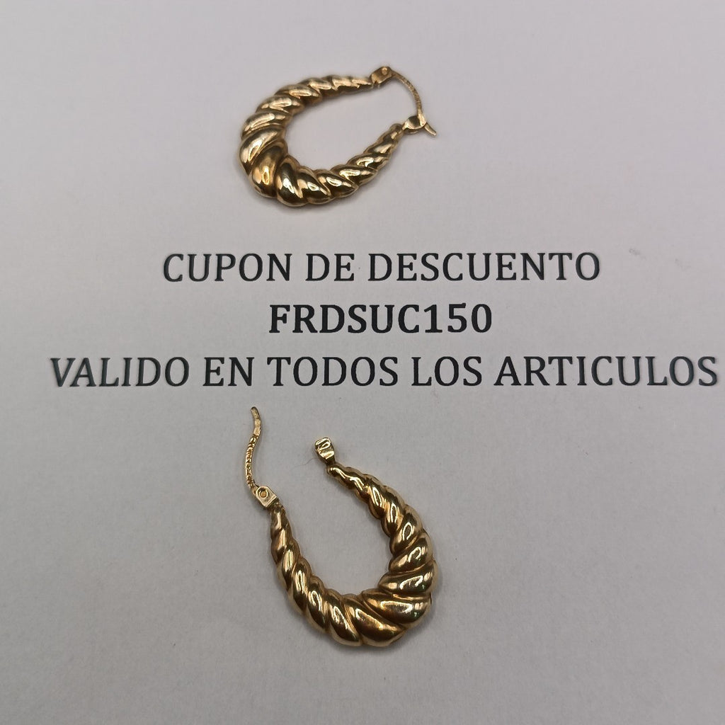 ARETES PAR ORO 14 K 1.9 GRMS (SEMINUEVO)