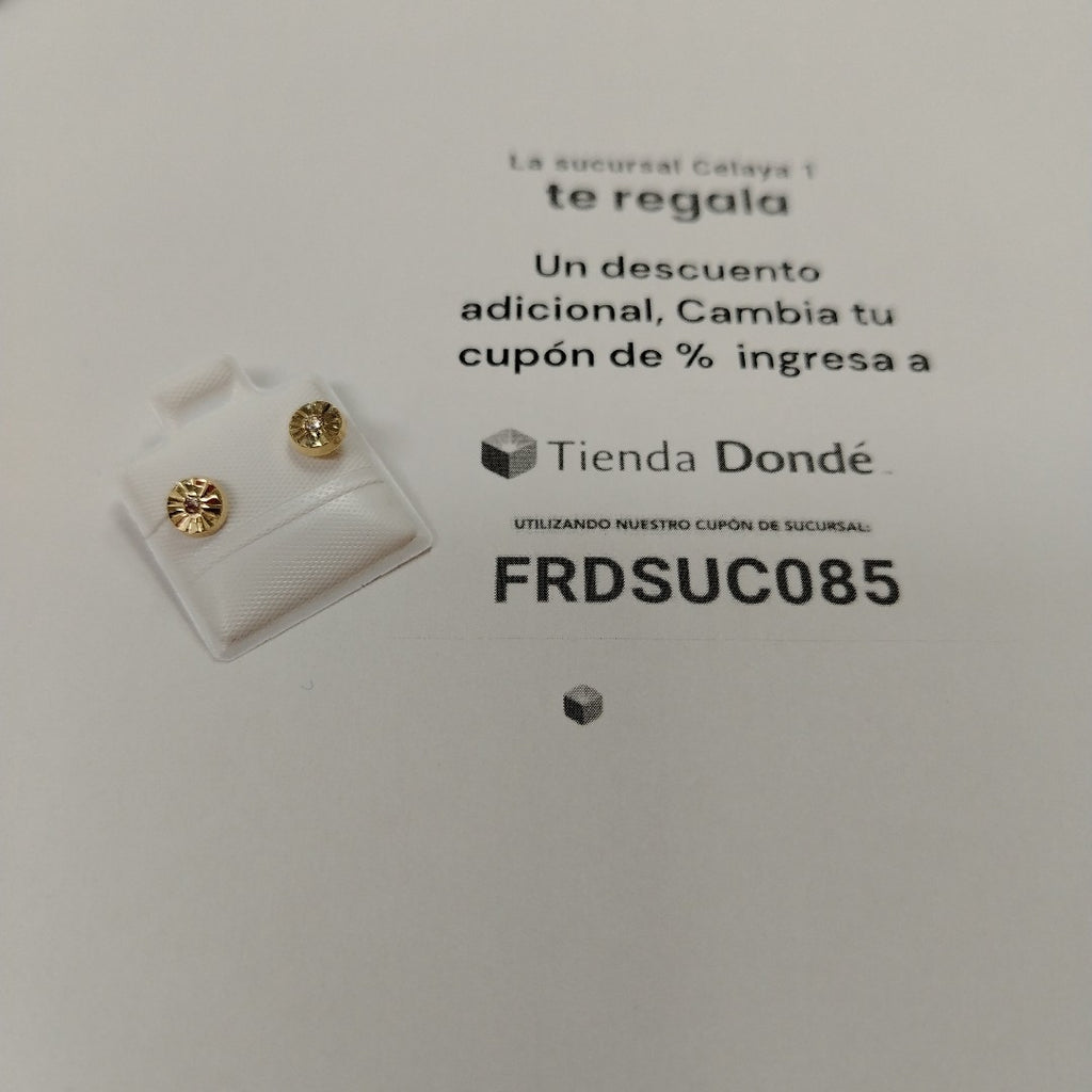 BROQUELES BROQUEL FIG BOTON C CIRCONIA 14K 0.2916 GR (NUEVO)