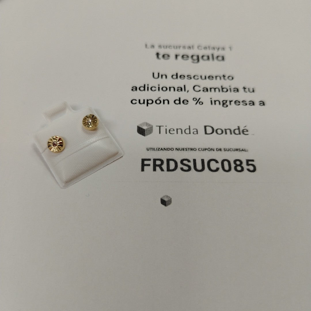 BROQUELES BROQUEL FIG BOTON C CIRCONIA 14K 0.2916 GR (NUEVO)