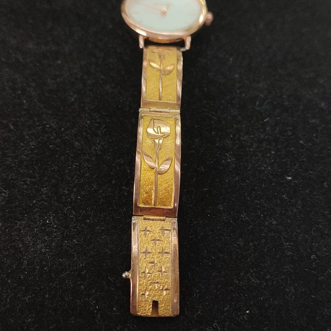 RELOJ CAJA ACERO PULSO ORO ORO 8 K 21.5 GRMS (SEMINUEVO)