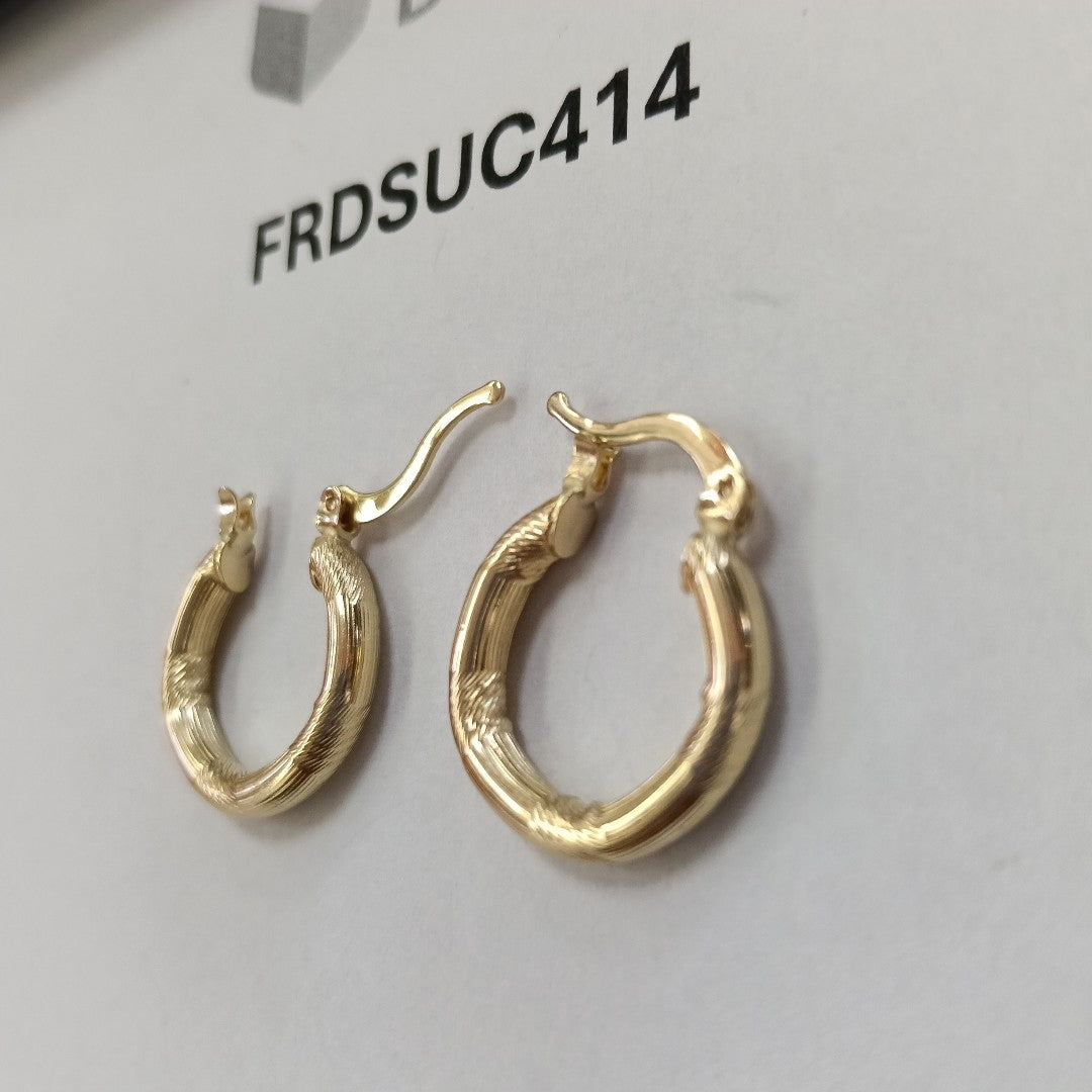 ARETES TEJIDO ARRACADAS CON DISEÑO 14K 2.7 GR (NUEVO)
