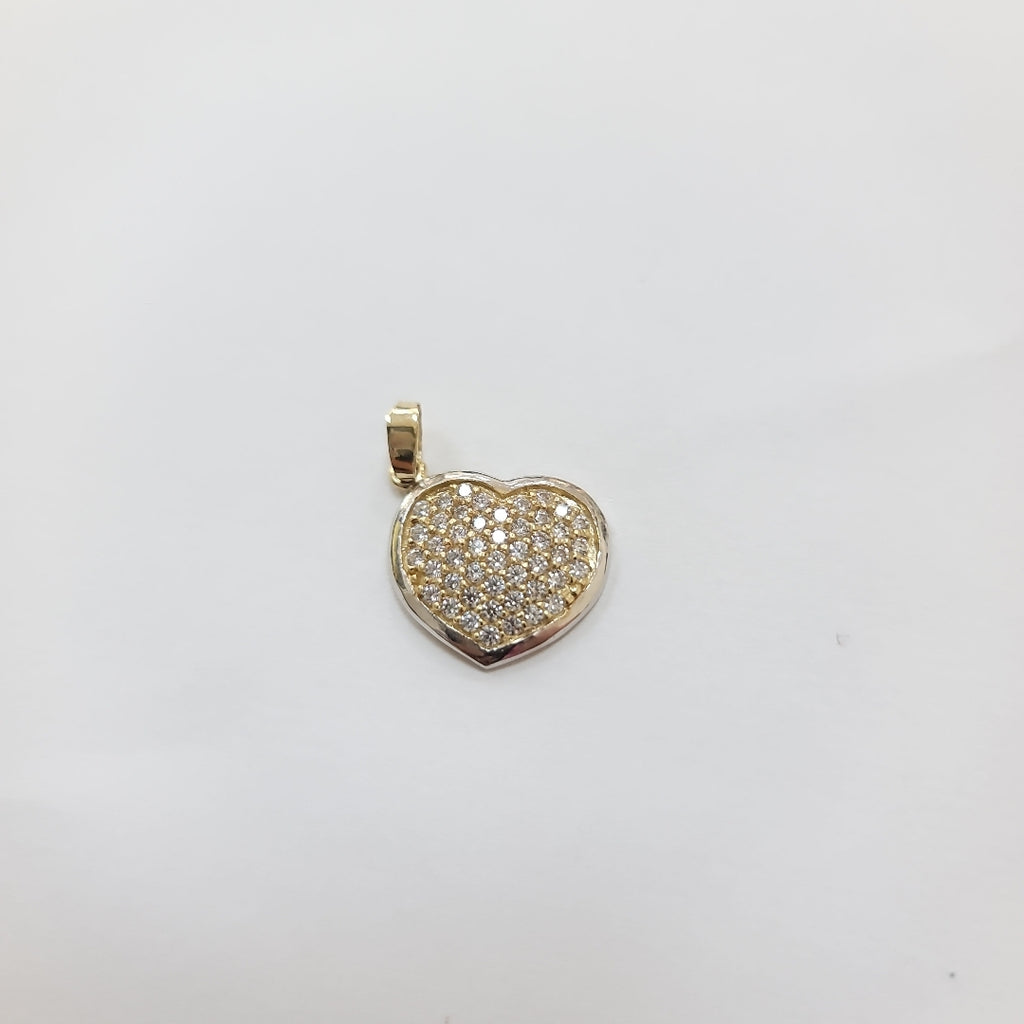 DIJE CORAZON CON CIRCONIAS 14K 1.8 GR (NUEVO)
