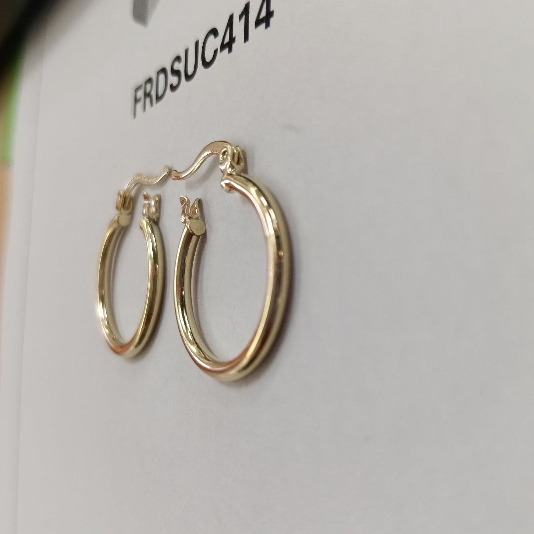 ARETES TEJIDO ARRACADAS LISAS 14K 1.2 GR (NUEVO)