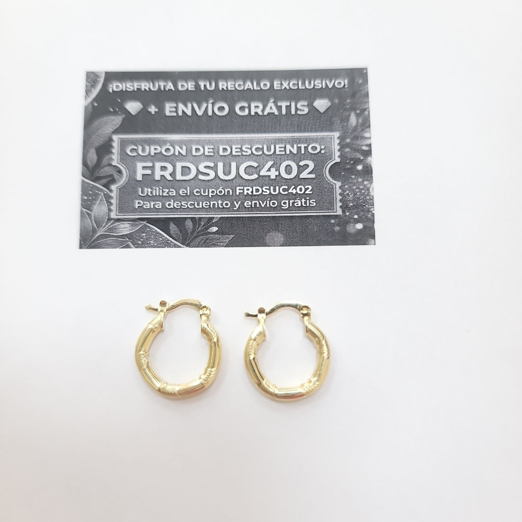ARETES TEJIDO ARRACADAS CON DISEÑO 14K 2.7 GR (NUEVO)