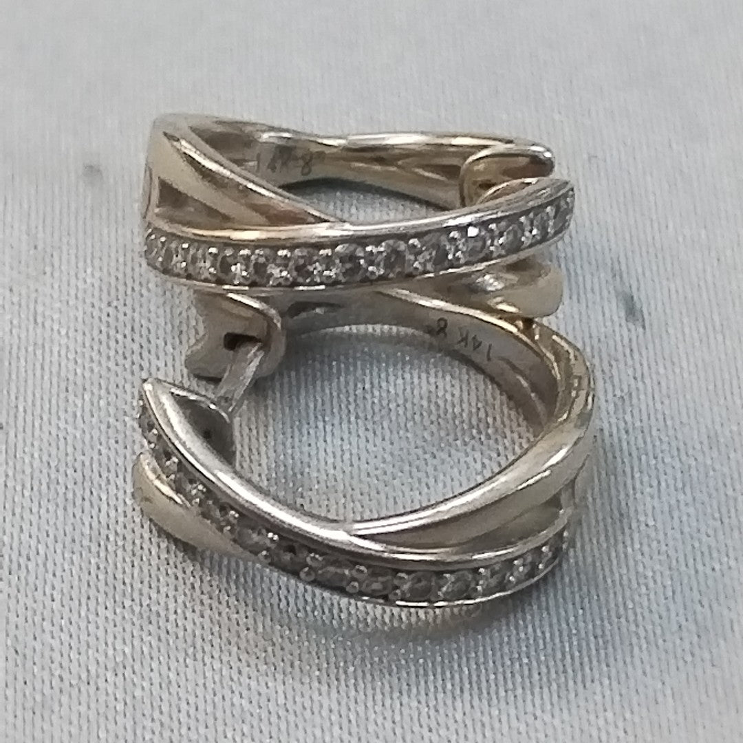 ARRACADAS PAR ORO BLANCO 14 K 5.1 GRMS (SEMINUEVO)