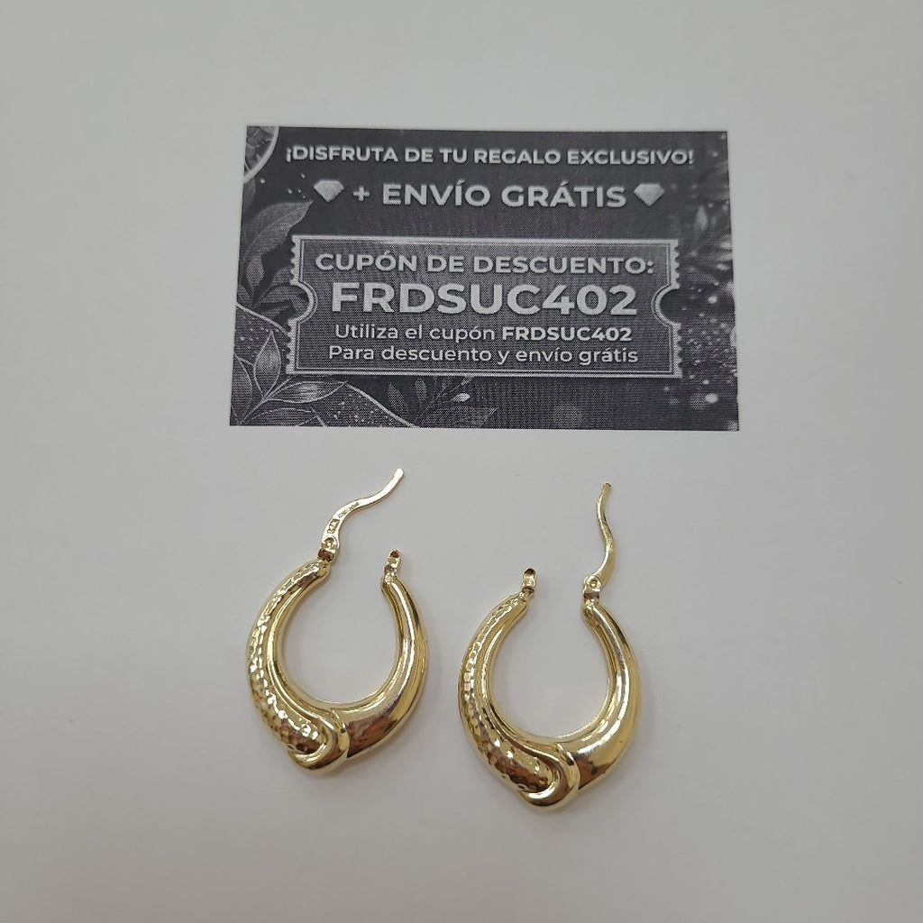 ARETES ARRACADAS ENTRELAZADAS 14K 2.6 GR (NUEVO)