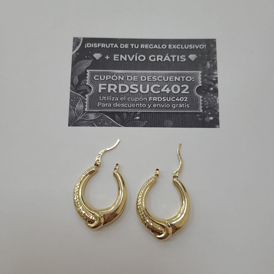 ARETES ARRACADAS ENTRELAZADAS 14K 2.6 GR (NUEVO)