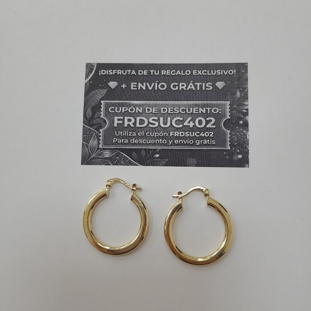 ARETES TEJIDO ARRACADA LISA 14K 2.1 GR (NUEVO)