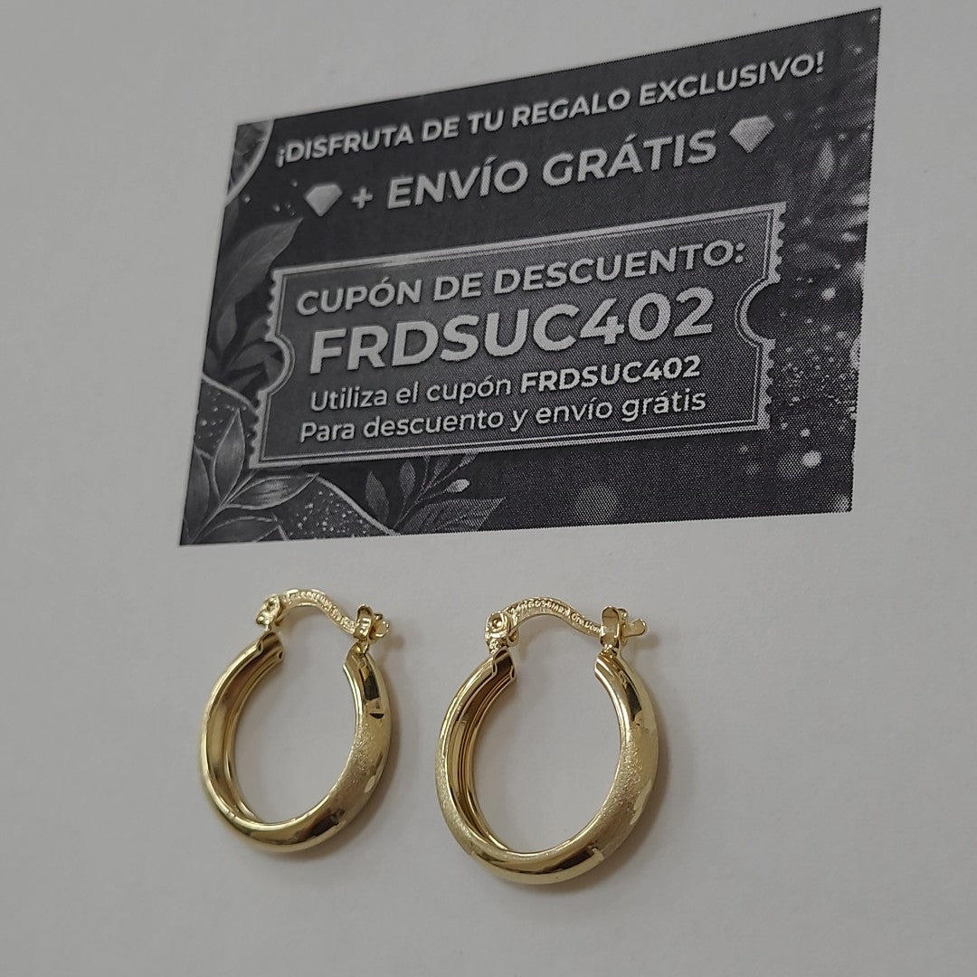 ARETES TEJIDO ARRACADA SATINADA 14K 2.5 GR (NUEVO)