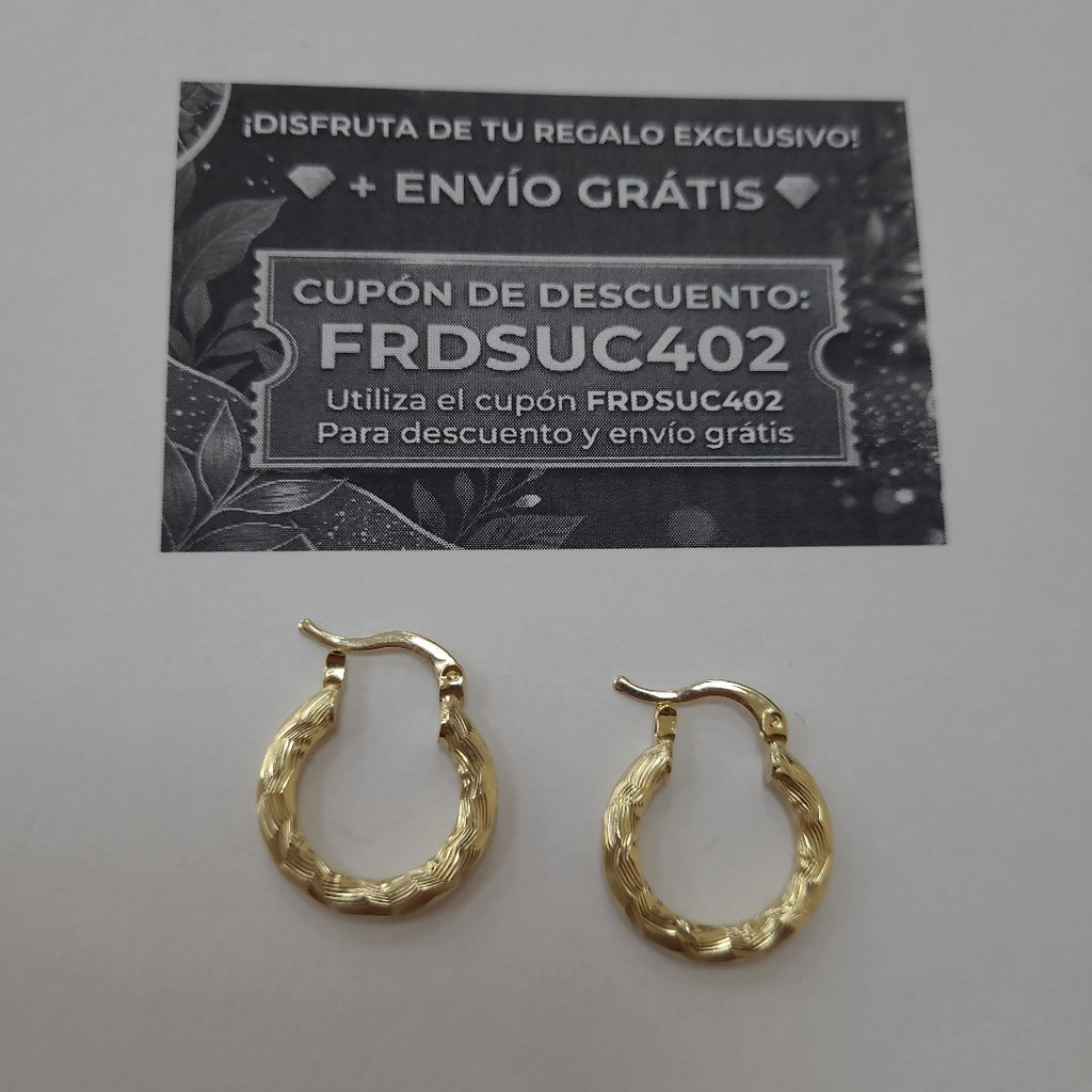 ARETES TEJIDO ARRACADAS ASTRIADAS 14K 2 GR (NUEVO)