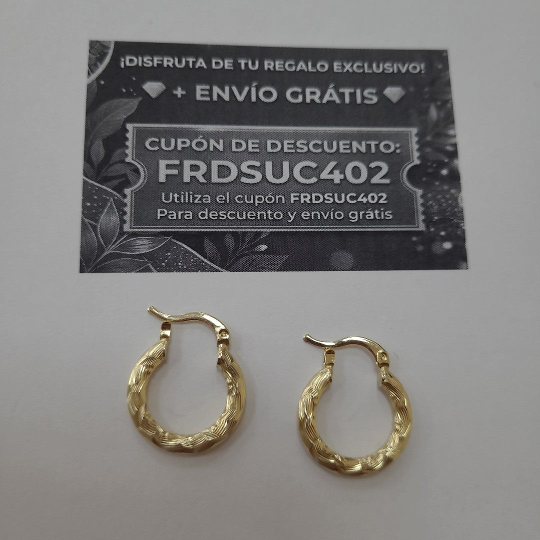 ARETES TEJIDO ARRACADAS ASTRIADAS 14K 2 GR (NUEVO)