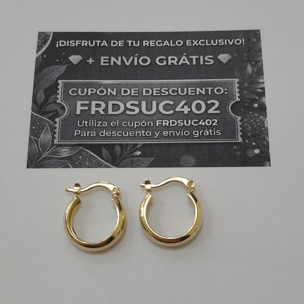 ARETES TEJIDO ARRACADAS LISAS 14K 2.1 GR (NUEVO)