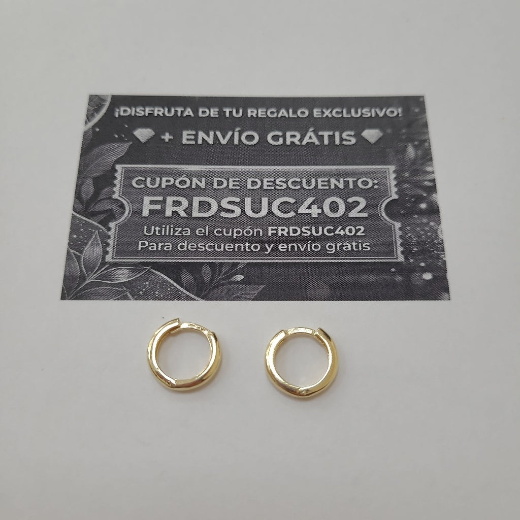 ARETES HUGGIES LISAS 14K 1.3 GR (NUEVO)