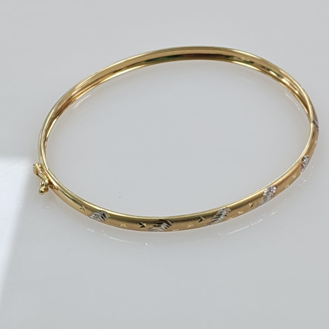 PULSERA RIGIDA ORO, RODIADO 14 K 3.8 GRMS (SEMINUEVO)