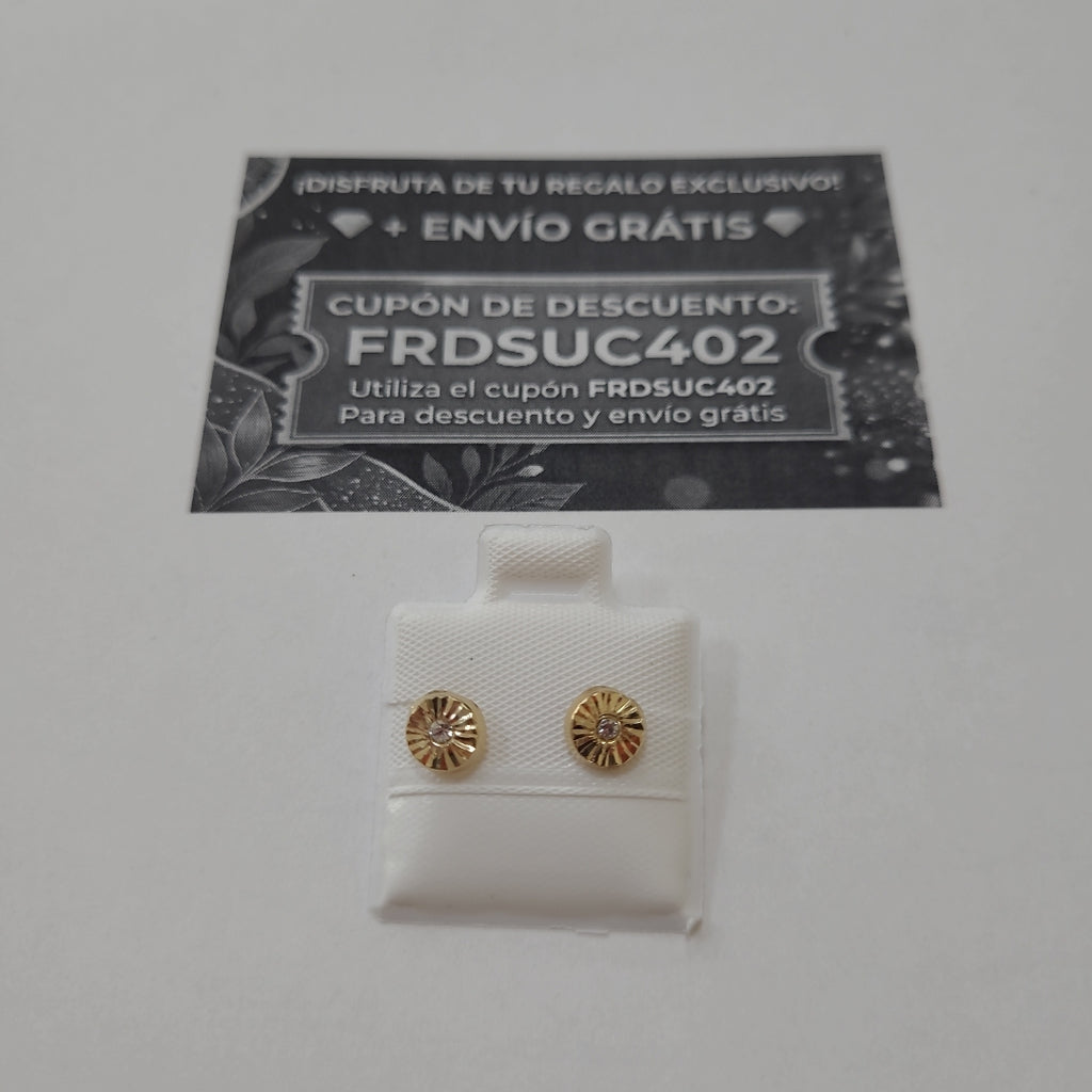 BROQUELES BROQUEL FIG BOTON C CIRCONIA 14K 0.2916 GR (NUEVO)