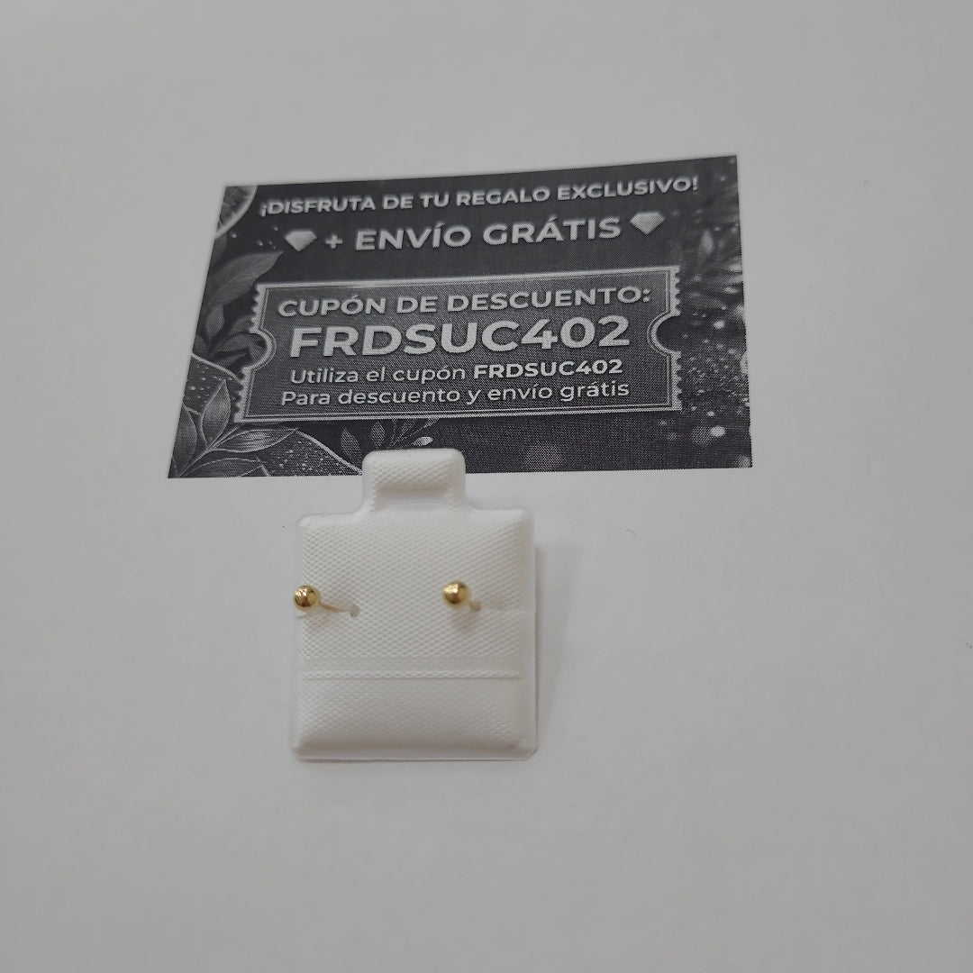 BROQUELES BROQUEL FIG ESFERA 14K 0.1408 GR (NUEVO)
