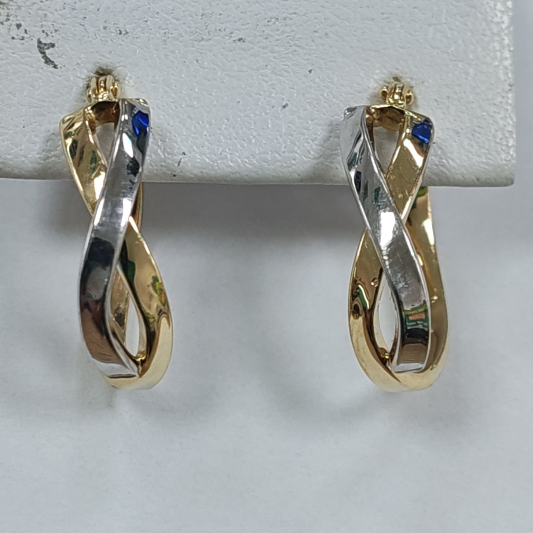 ARRACADAS PAR ORO, ORO COMBINADO 14 K 1.6 GRMS (SEMINUEVO)