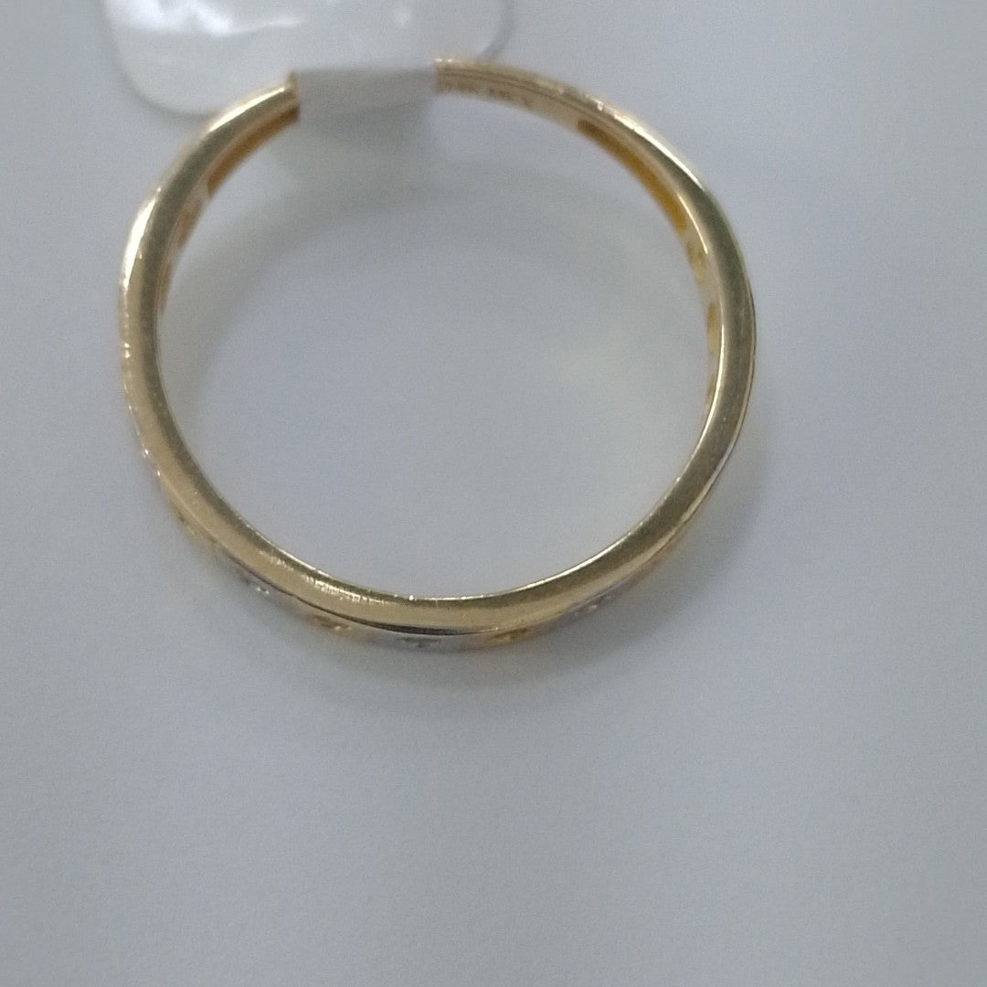 ANILLO ANILLITO C CIRCONIAS COMBINADO 14K 9 TALLA 2.1 GR (NUEVO)