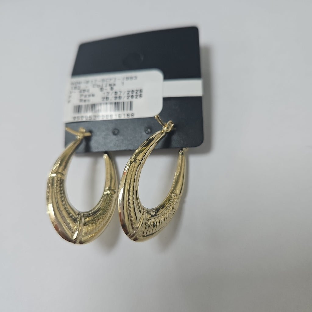 ARETES ARRACADAS ESTRIADAS 14K 2.6 GR (NUEVO)