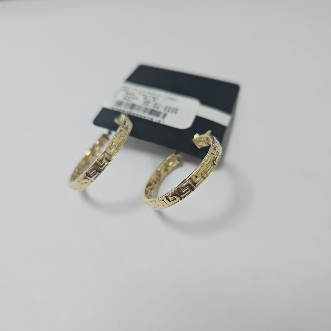 ARETES TEJIDO ARRACADA CON GRECAS 14K 2.8 GR (NUEVO)