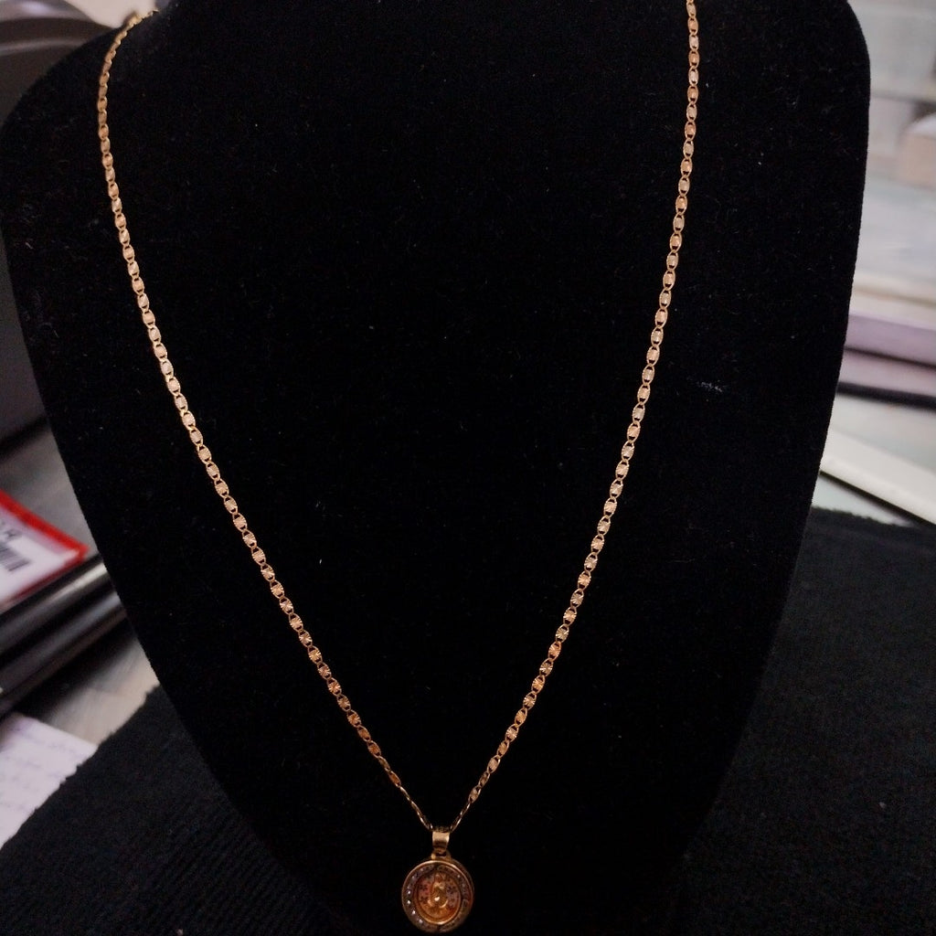 CADENA, MEDALLA RELIGIOSA ORO COMBINADO 10 K 2.3 GRMS (SEMINUEVO)