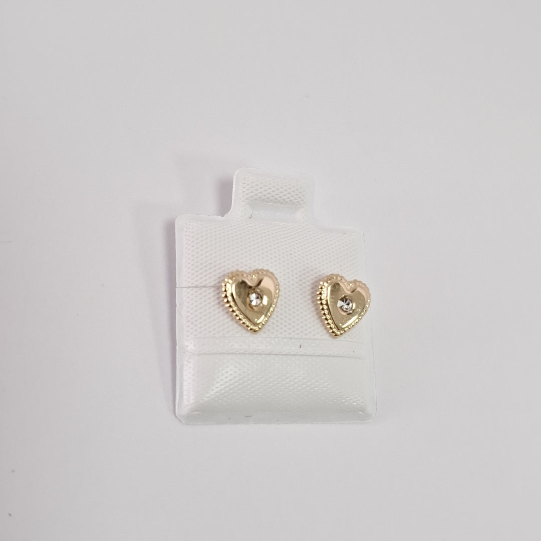 BROQUELES BROQUEL FIG CORAZON C CIRCONIA 14K 0.2614 GR (NUEVO)
