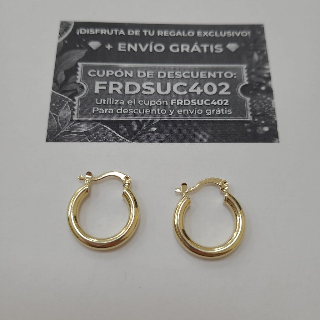 ARETES TEJIDO ARRACADAS LISAS 14K 1.6 GR (NUEVO)