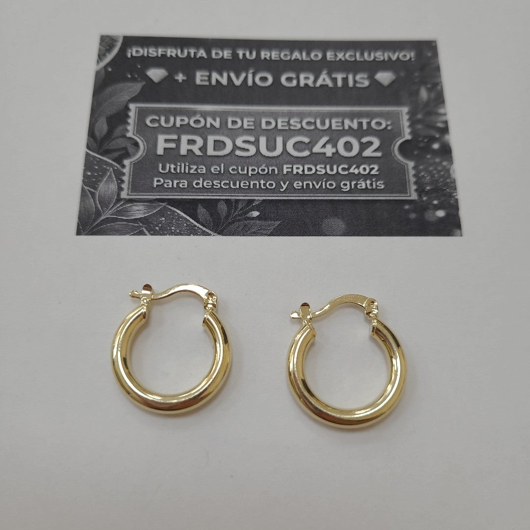 ARETES TEJIDO ARRACADAS LISAS 14K 1.6 GR (NUEVO)