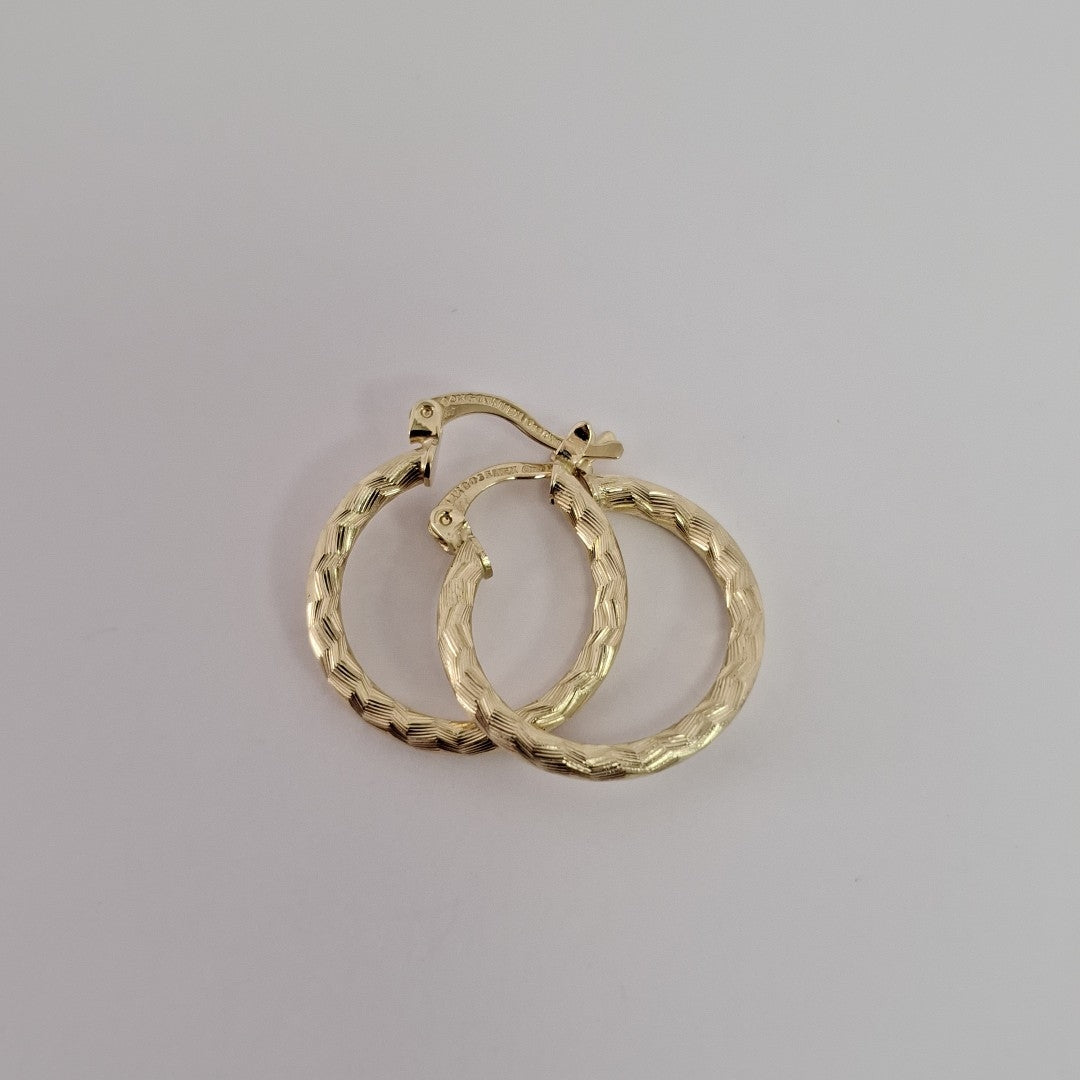 ARETES ARRACADAS LABRADAS 14K 2.1 GR (NUEVO)