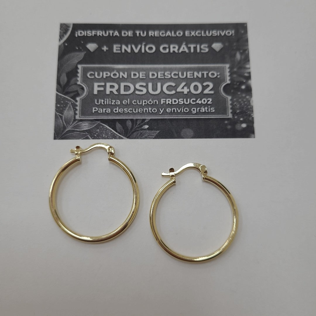 ARETES TEJIDO ARRACADAS LISAS 14K 1.4 GR (NUEVO)