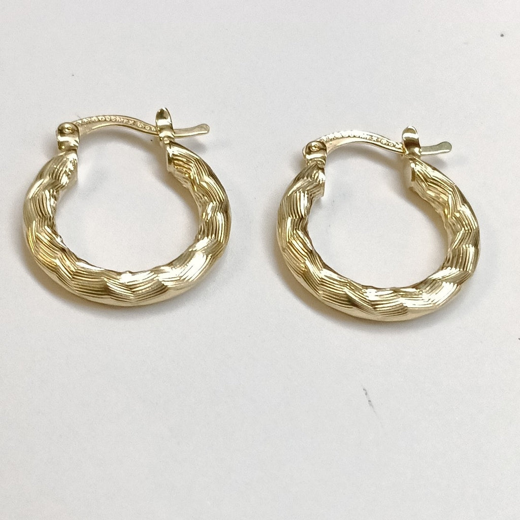 ARETES TEJIDO ARRACADAS ASTRIADAS 14K 1.9 GR (NUEVO)