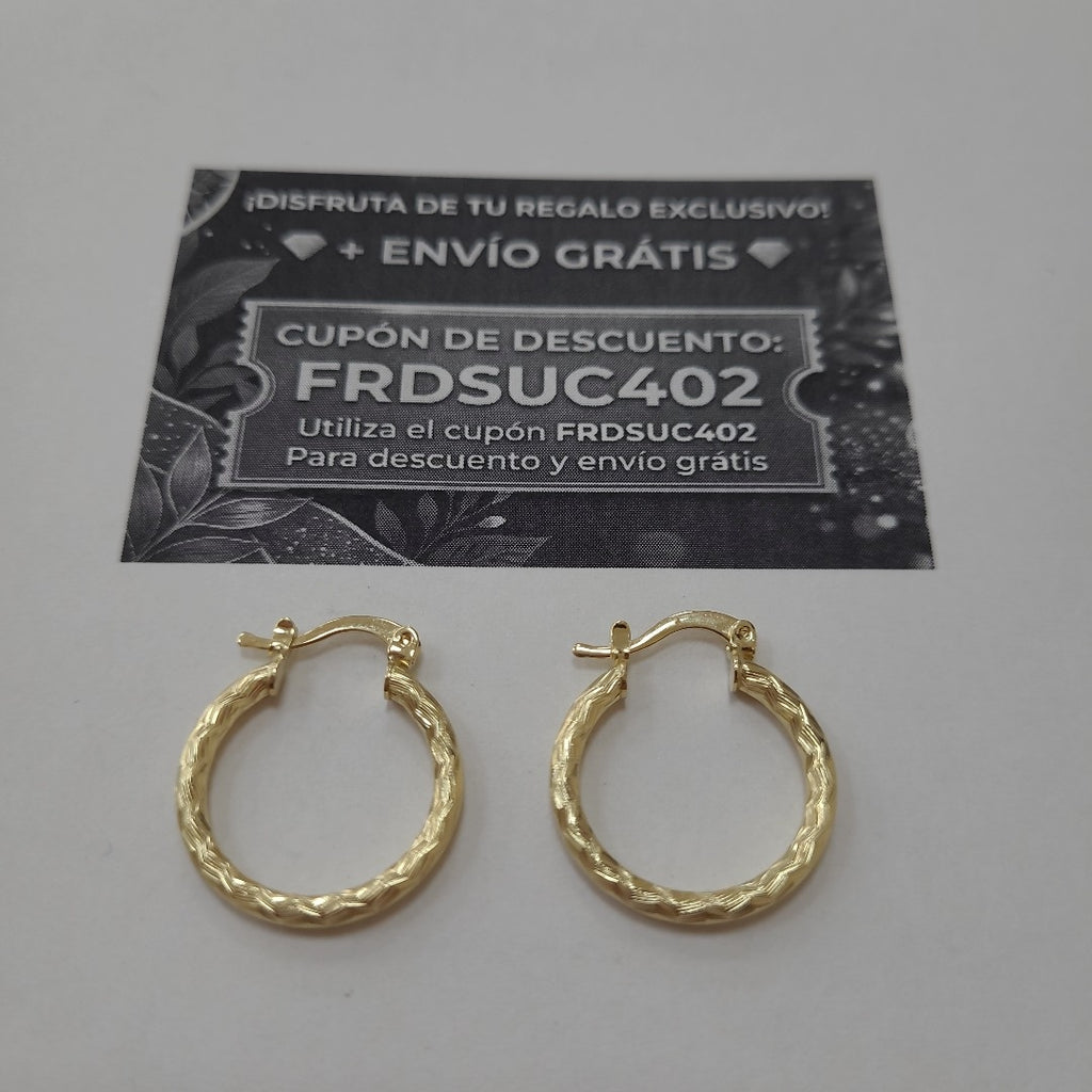 ARETES ARRACADAS LABRADAS 14K 2.1 GR (NUEVO)