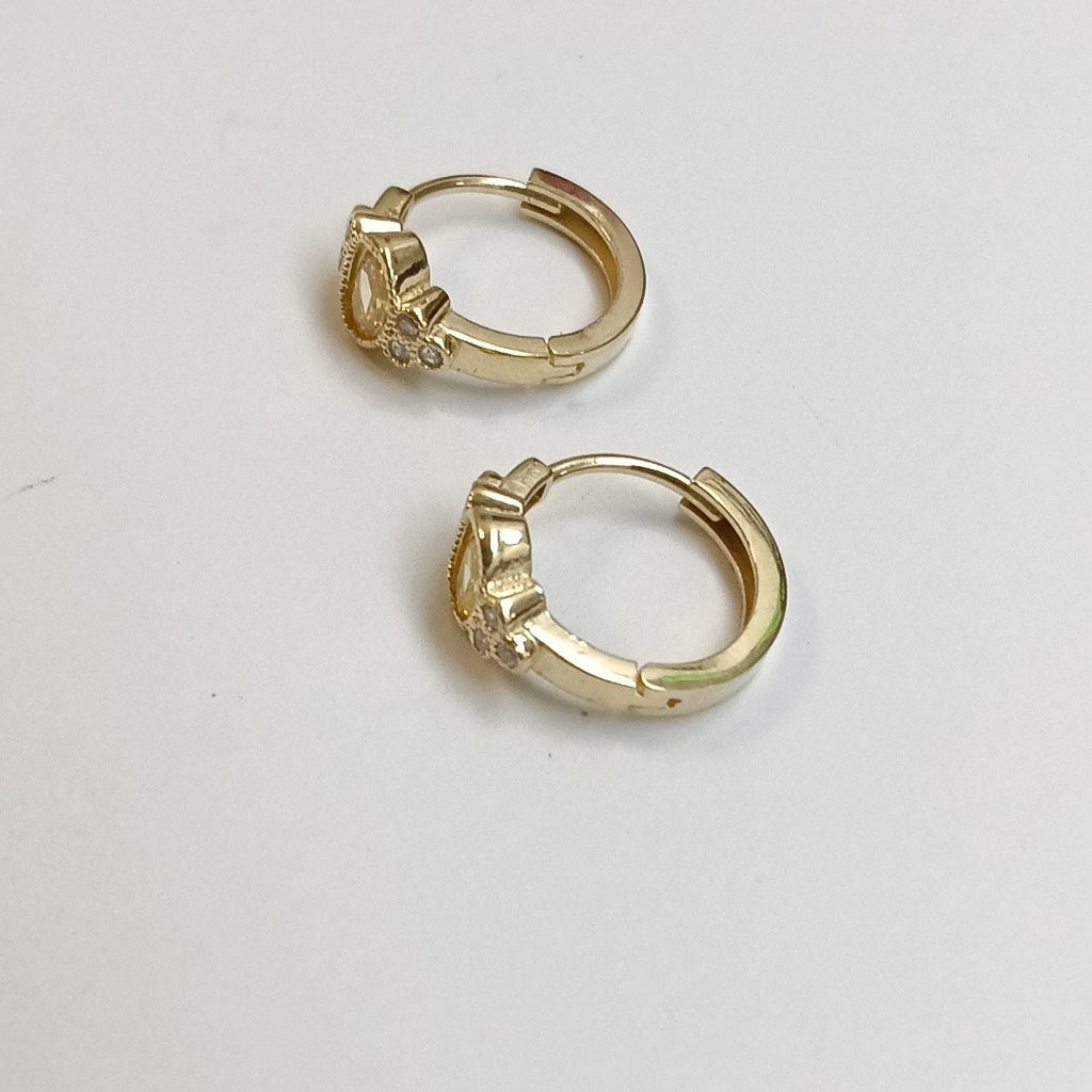 ARETES ARRACADAS CON CIRCONIAS Y PDRAS COL 14K 3.3 GR (NUEVO)