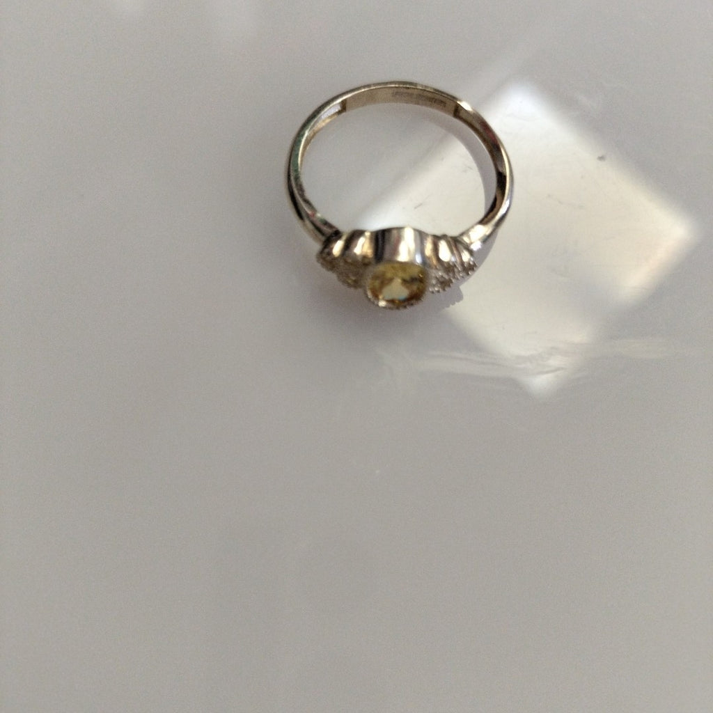 ANILLOS CIRCONIAS Y PIEDRA DE COLOR 14K TALLA 7 1.9 GR (NUEVO)