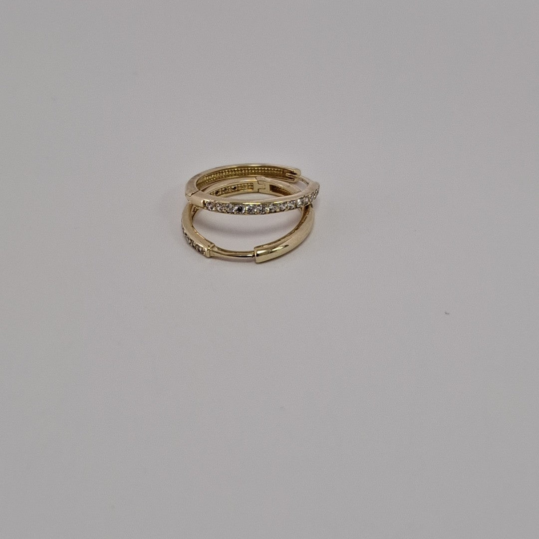 ARETES ARRACADAS C CIRCONIAS 14K 2.1 GR (NUEVO)