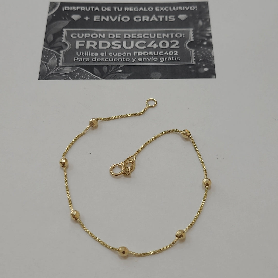 PULSERA ESPECIAL CON BOLITAS 14K 18 CM 1.4 GR (NUEVO)