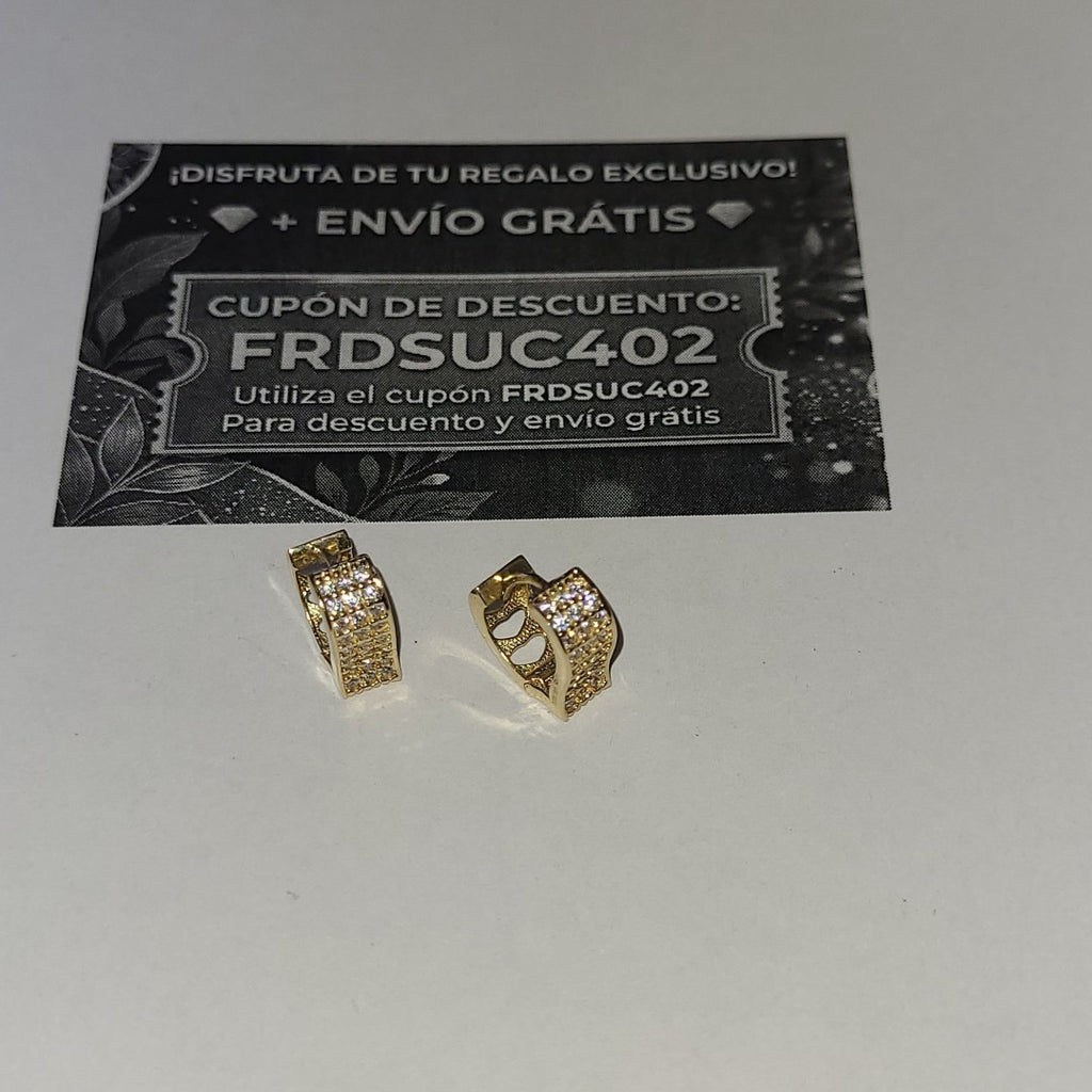 ARETES ARRACADAS CORAZON C CIRCONIAS 14K 2.2 GR (NUEVO)